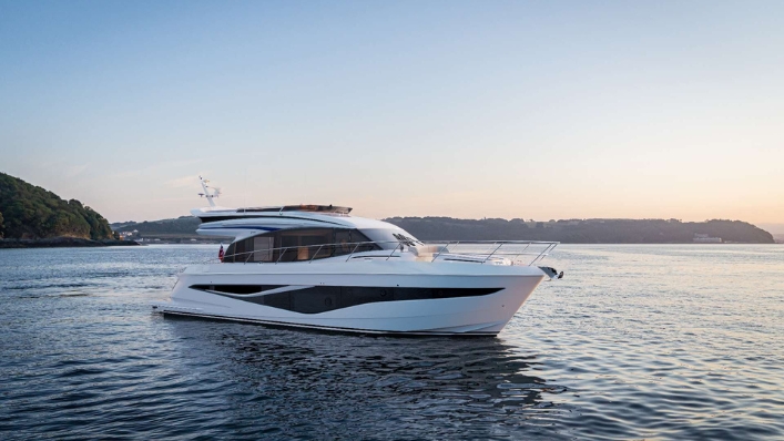 all new Princess F58 on the water